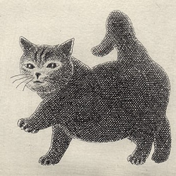 元気な子猫/ 銅版画(額あり） 4枚目の画像