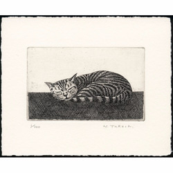 額付き銅版画応用絵画　title「とび猫」開運　寅年バージョン 額付き銅版画応用絵画 title「とび猫」開運 寅年バージョン