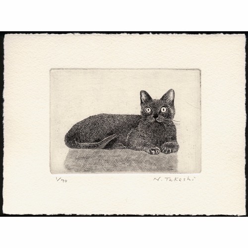 くつろぐ猫 / 銅版画 (作品のみ） 版画 Atelie Gray 通販 1339788
