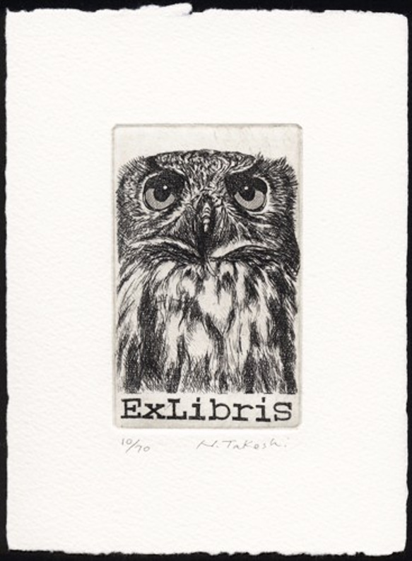 ふくろう ・蔵書票 / 銅版画 (作品のみ） 版画 Atelie Gray 通販