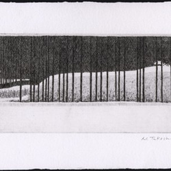 雪の里山 / 銅版画 (額あり） 2枚目の画像