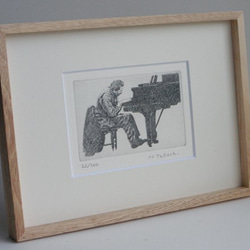 ピアニスト / 銅版画 (額あり 2枚目の画像