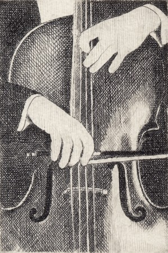 チェリスト・A / 銅版画 (額あり） 4枚目の画像