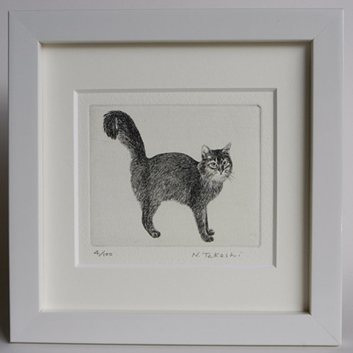 お散歩・二匹の猫/ 銅版画 (額あり） 版画 Atelie Gray 通販