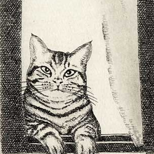 窓から猫が/銅版画 (額あり） 版画 Atelie Gray 通販 5688864