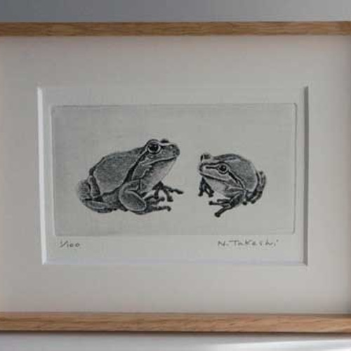 二匹の蛙/ 銅版画（額あり） 版画 Atelie Gray 通販 7306471