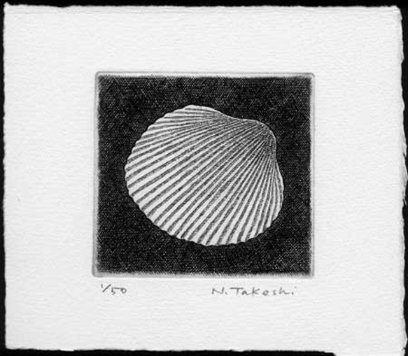 貝殻・G / 銅版画 (額あり） 3枚目の画像
