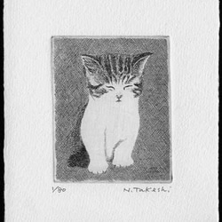 銅版画応用絵画　title「プカプカ猫Neo」 銅版画応用絵画 title「プカプカ猫Neo」 【公式通販】