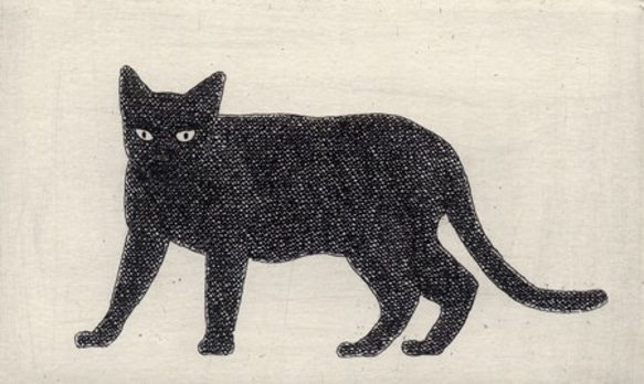 黒い猫・2020/ 銅版画 (額あり） 4枚目の画像
