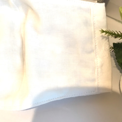 オーガンジーサイドレースマスク×コットンレース刺繍（ホワイト）結婚式　入学式　卒業式　冠婚葬祭　母の日 8枚目の画像