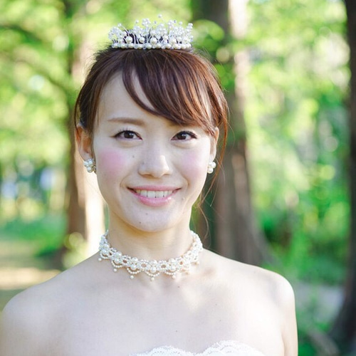 小花モチーフのワイヤーティアラ ヘッドドレス（ウェディング