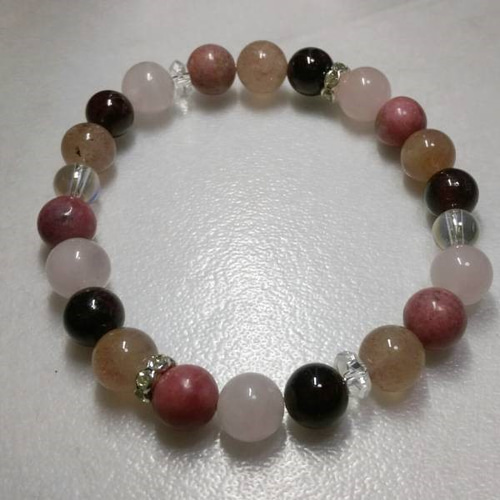 ロードナイト・ガーネット・ストロベリークォーツのブレスレット