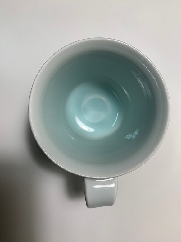 青白磁面取りマグカップ 2枚目の画像