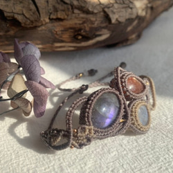 Labradorite stone necklace (天然石 マクラメ ネックレス