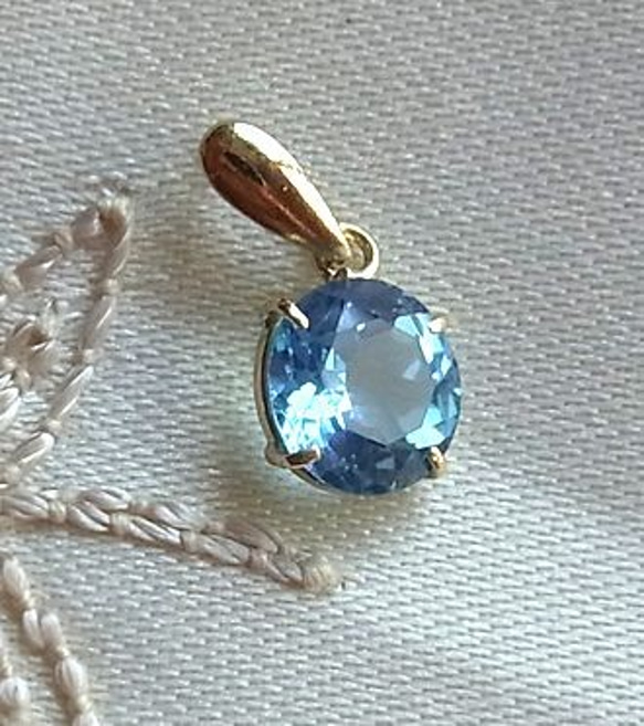 K18YGトパーズペンダントトップ 在庫限り K18 ロンドンブルートパーズ ペンダントトップ 日本製