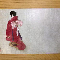 最高級紙美人画ポストカード「蝶の背中」 2枚目の画像