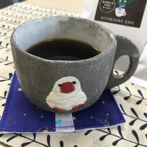 ラスト1個!!★新商品★文鳥カップ　＆　カフェインレスCoffeeセット 3枚目の画像