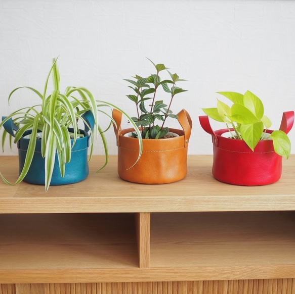 FARM　レザーポット 30 植木鉢　鉢カバー 革 観葉植物　グリーン FARM レザーポット 30 植木鉢 鉢カバー 革 観葉植物 グリーン
