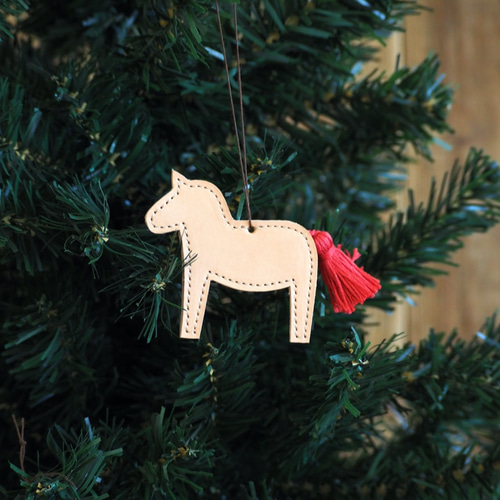 クリスマス オーナメント レザー タッセル 本革 40112 モビール