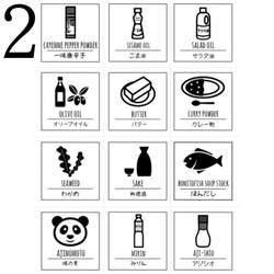 非シールタイプ 調味料 ラベル ノーカット イラスト 光沢紙 12枚 1シート 英語×日本語×イラスト 1枚2.5mm 3枚目の画像