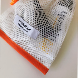 pouch-B/W《【orange】》中身が透けてかわいい巾着　オレンジ　ポーチ 3枚目の画像