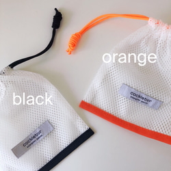 pouch-B/W《【orange】》中身が透けてかわいい巾着　オレンジ　ポーチ 7枚目の画像