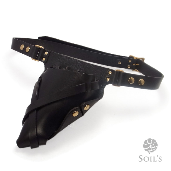 シザーケース ガンホルダータイプ（ブラック） その他ケース Leather