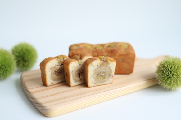 栗山特産「栗山栗」たっぷりのパウンドケーキ(まるまる2本入り） 1枚目の画像