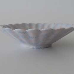 【花小皿】　練り込み　輪花皿　１４.５cm（ブルー×ピンク） 1枚目の画像