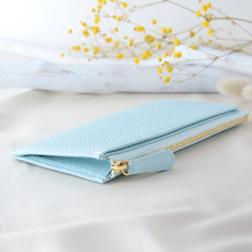 お札を折らないフラグメントケース/コンパクト長財布 イタリアンレザー  