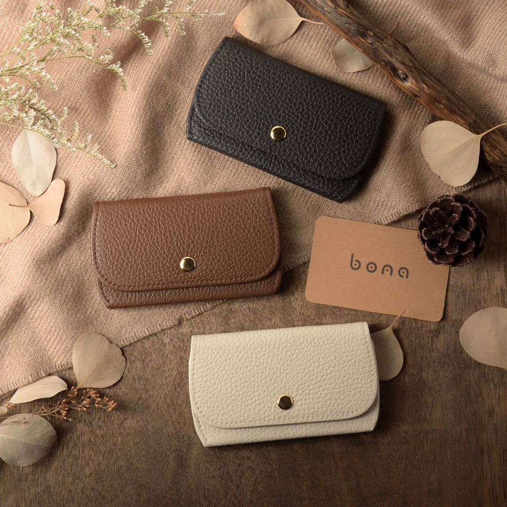 ほんのりまるい カードケース/名刺入れ イタリアンレザー【ダークチョコ / マロンブラウン / アイボリー】