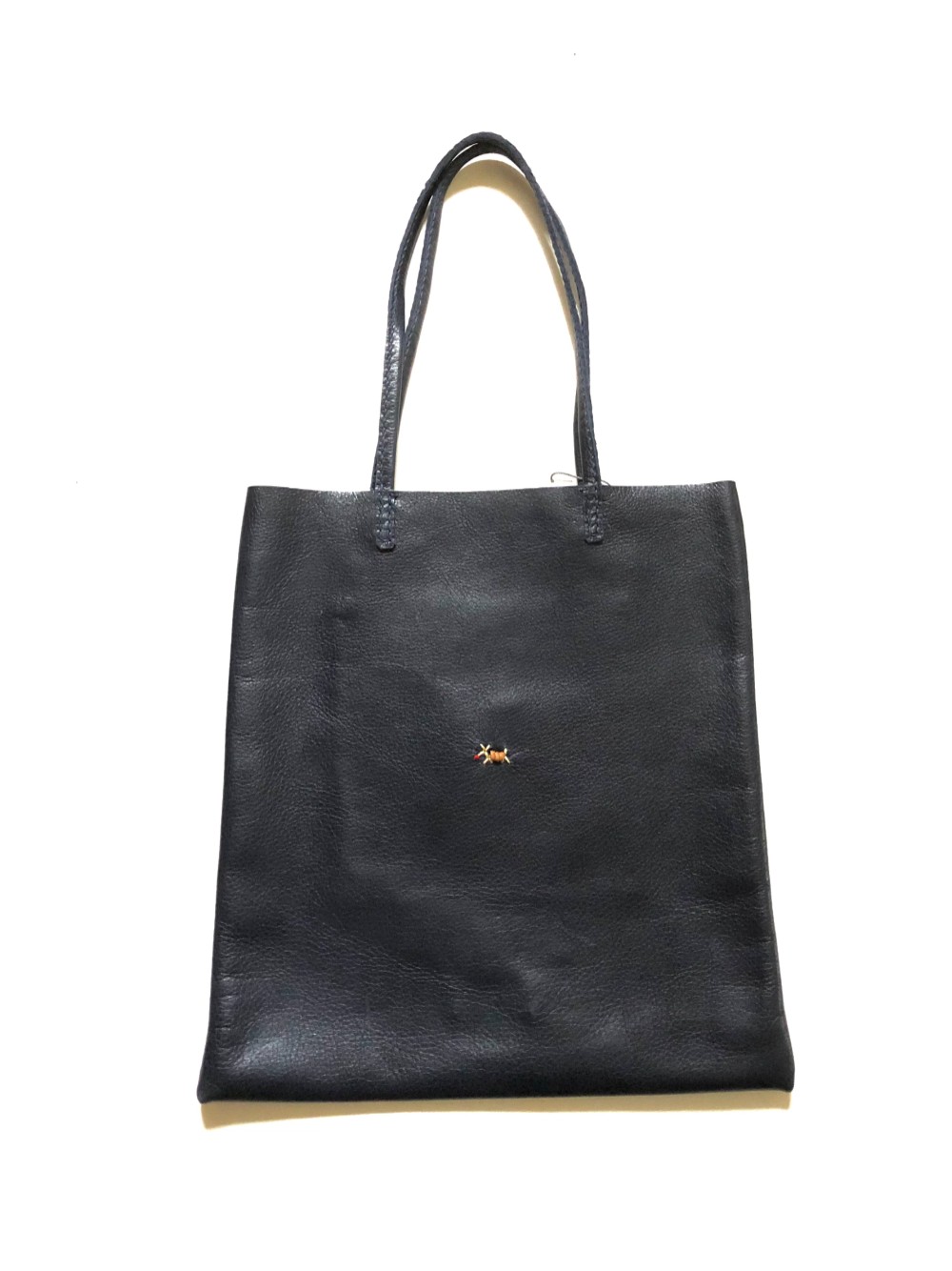 【新作】柔らかレザー　コンパクト・トート（ネイビー）