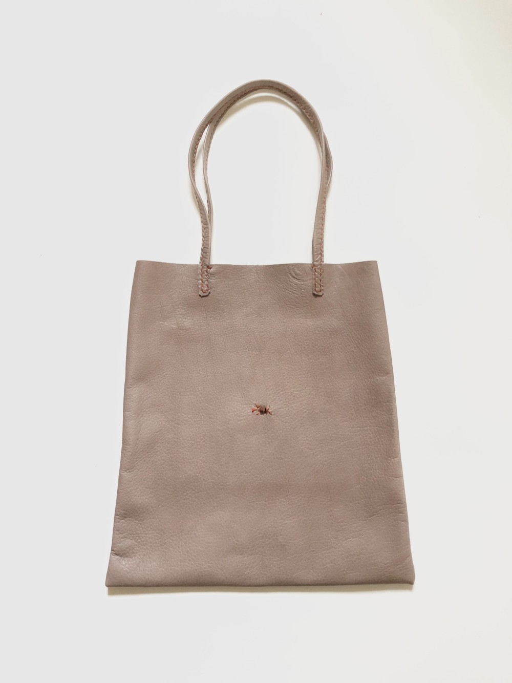 【新作】柔らかレザー　コンパクト・トートー　（モカグレー）