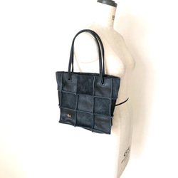 本革　手縫い Patchwork tote mini　(ブラック) 5枚目の画像