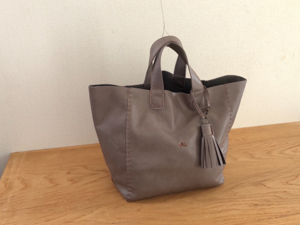 本革 手縫い　kuta　tote　M　(モカグレー)