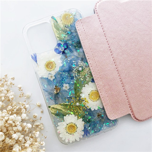 押し花スマホケース、全機種対応、iFace風、手帳型、iPhone14