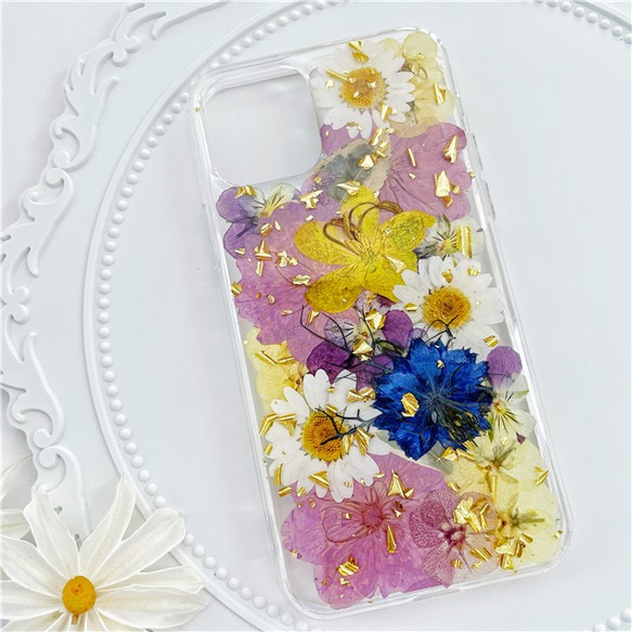 桜、押し花スマホケース、全機種対応、iFace風、手帳型