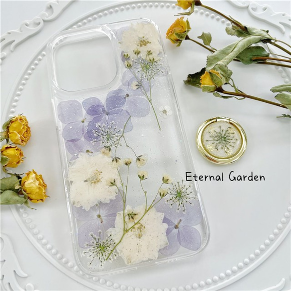 紫陽花、押し花スマホケース、全機種対応、iFace風、手帳型 紫陽花、押し花スマホケース、全機種対応、iFace風、手帳型