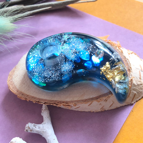 宝石》勾玉オルゴナイト_ダイヤモンド0.12ct ペンダントトップ