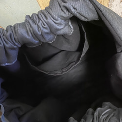 グラニーバッグ リング バンブー ブラッククレヨン花柄 4枚目の画像