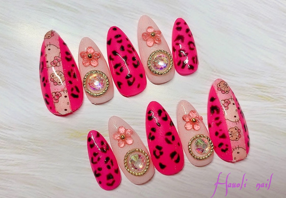 豹柄ネイル ピンク ギャルネイル ネイルチップ（つけ爪） リサ 通販