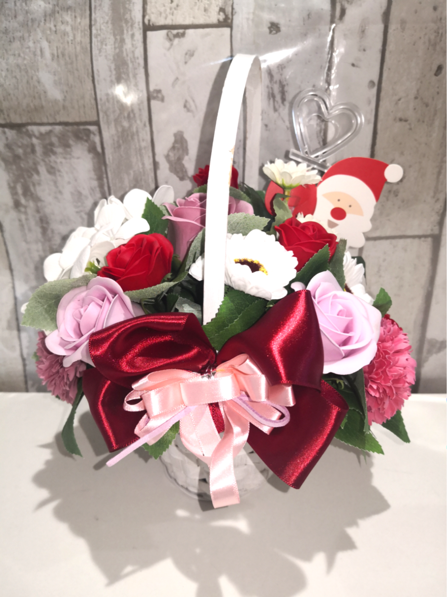 ソープフラワー 花かご 20本 バスケット フラワーバスケット