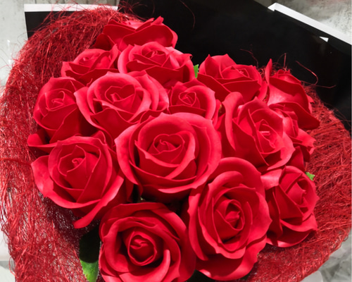 ソープフラワー花束 ハート15本タイプ フラワーギフト アートフラワー