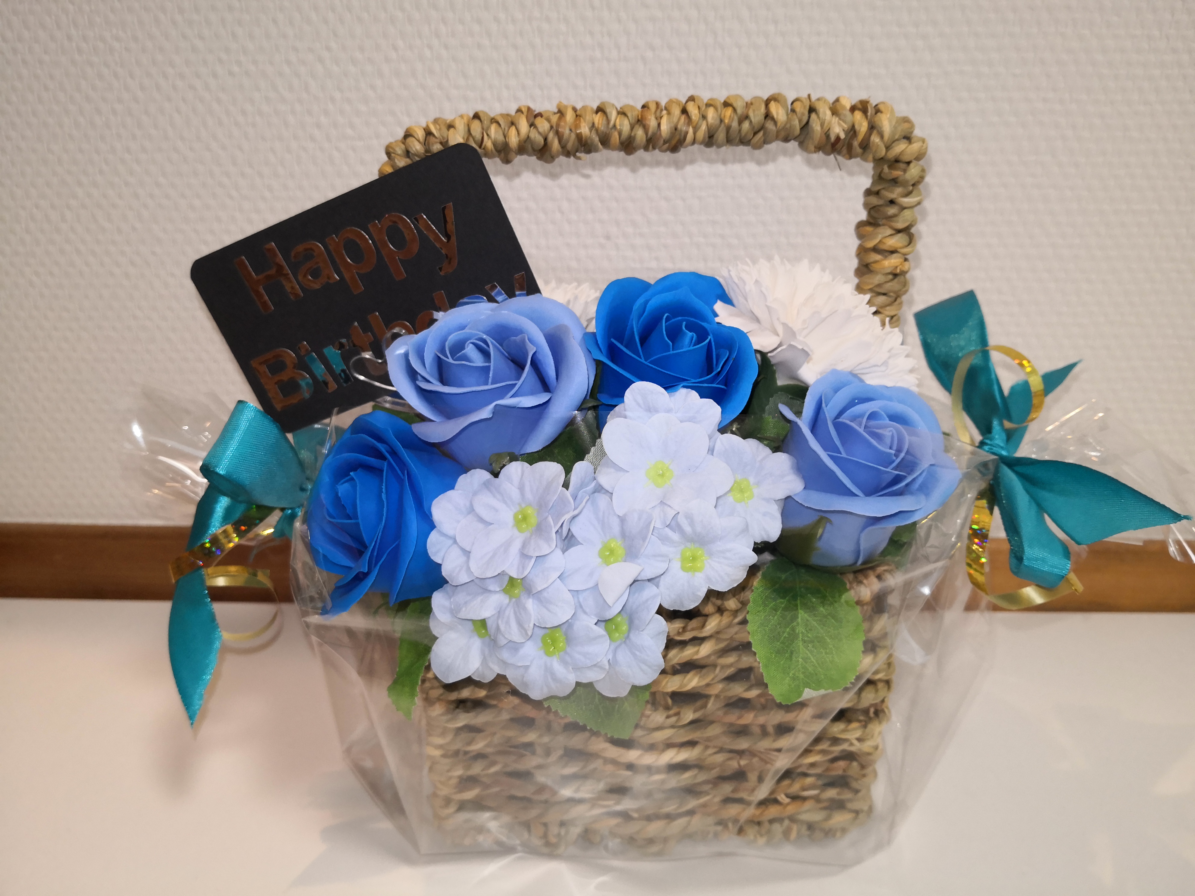 ソープフラワー　花かご　フラワーバスケット