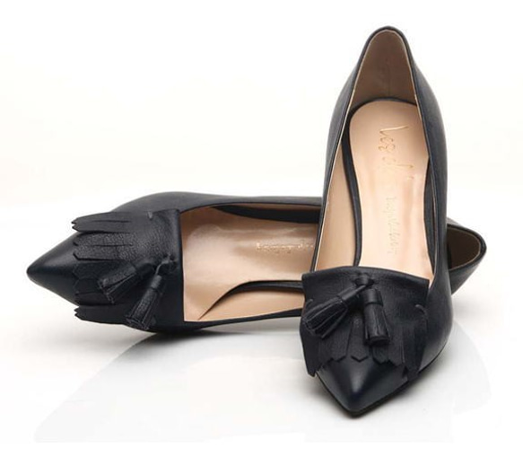 フリンジレザーパンプス オーダーシューズ 小さいサイズ 大きい