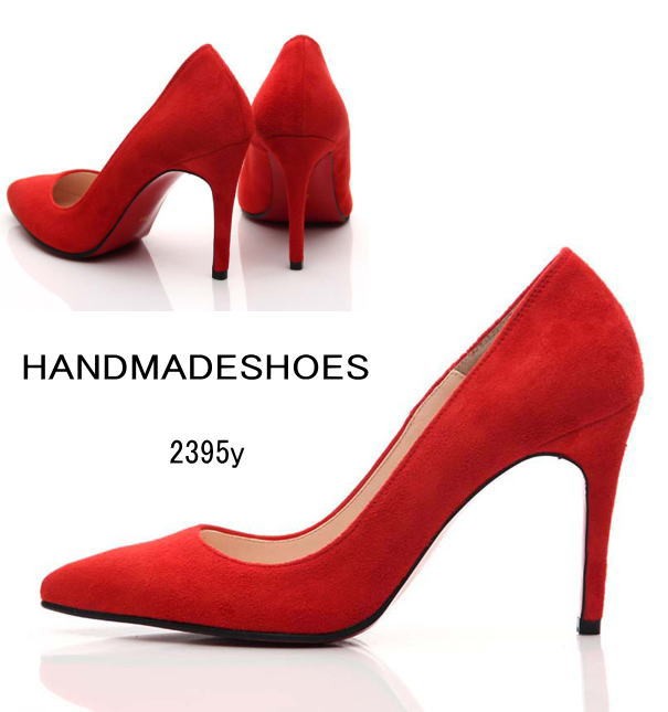 スエードレザーパンプス オーダーシューズ 小さいサイズ 大きいサイズ　ピンヒール