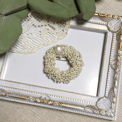 大粒バロックパールブローチ【flower crown brooch  ◎   ivory】 2枚目の画像