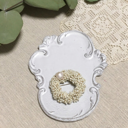 大粒バロックパールブローチ【flower crown brooch  ◎   ivory】 3枚目の画像