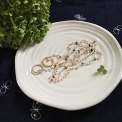 淡水パールxインカローズxラブラドライトｰｰ4way long necklaceｰｰ