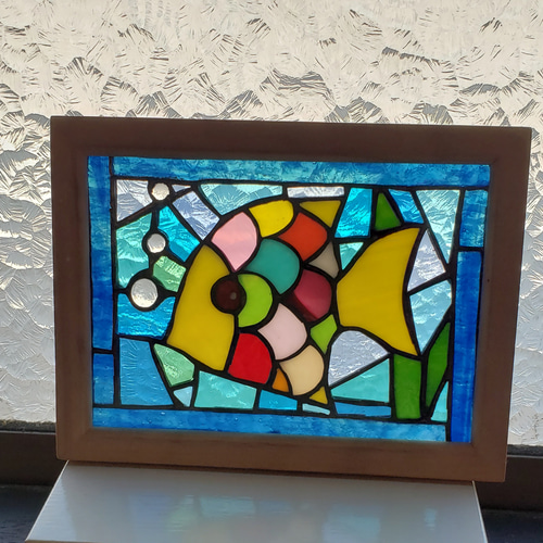 ステンドグラスパネル おしゃれな熱帯魚 その他インテリア雑貨